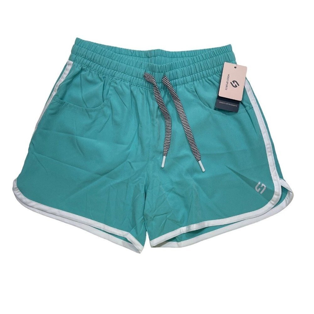 HODO SPORTS Women's Running Workout Shorts Size XS Green Teal‎ Drawstring NWT